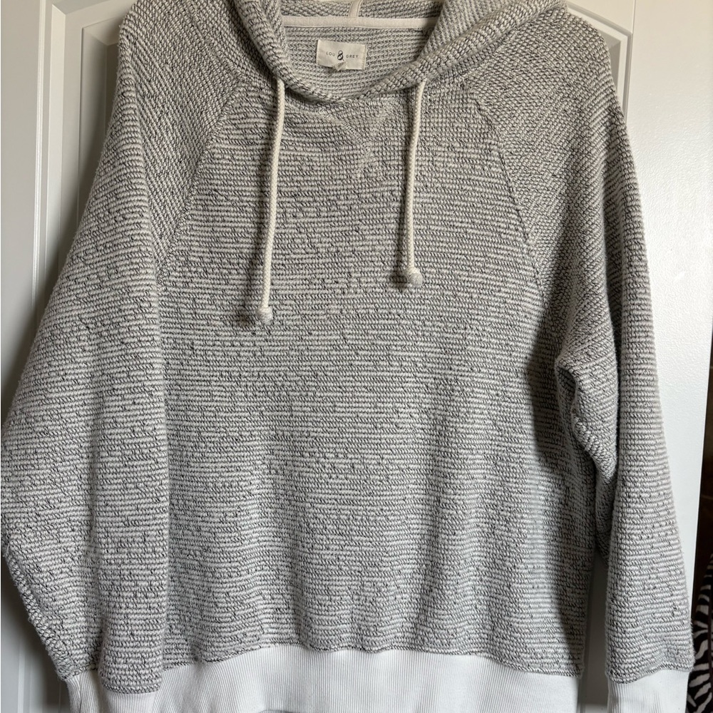 Lou & Grey Textured Gray Cowl Neck Sweater